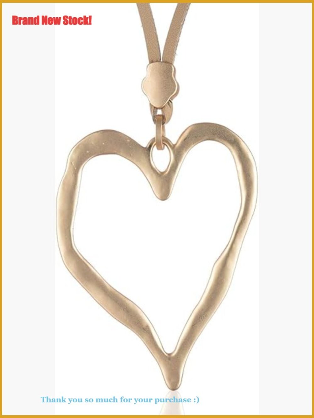 Heart Pendant Necklace with Adjustable Chain Zinc Alloy